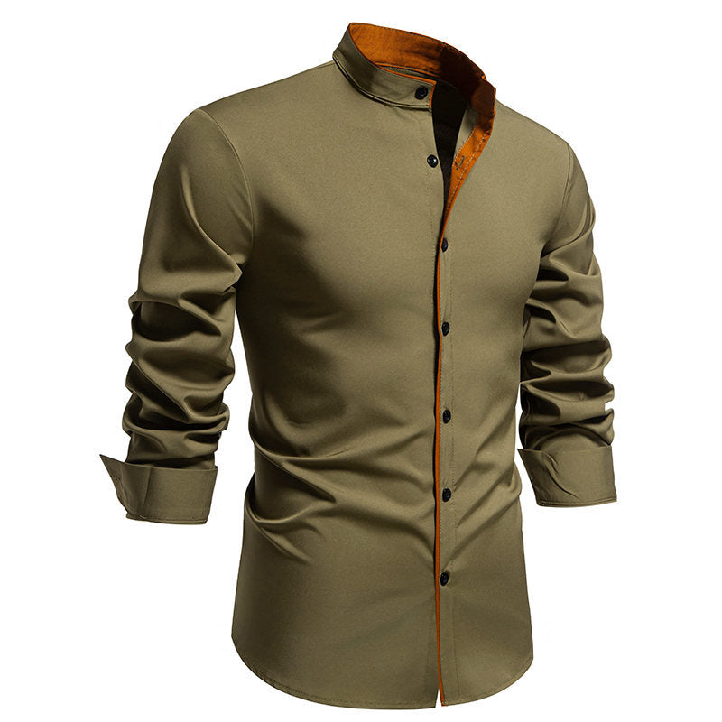 Herren Hemd Elegant Modern Stehkragen