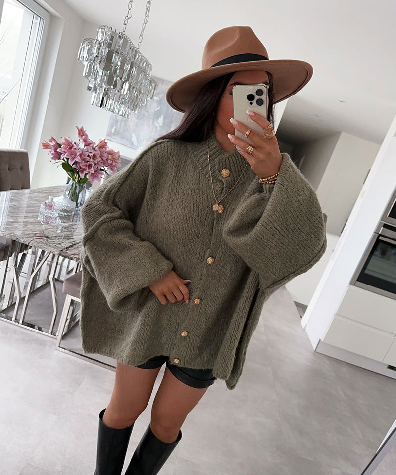 Weite Strickjacke Damen Bequem Oversized
