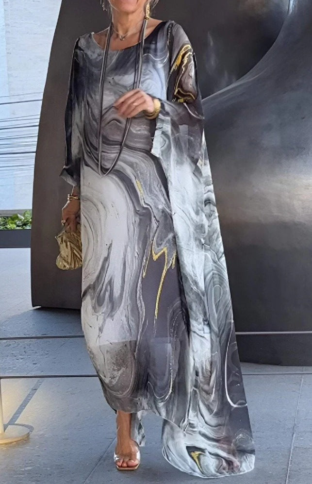Damen Kaftan Kleid Großzügig Floral Muster
