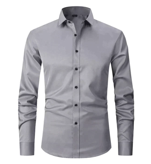 Slim Fit Herrenhemd Knöpfe Stretch