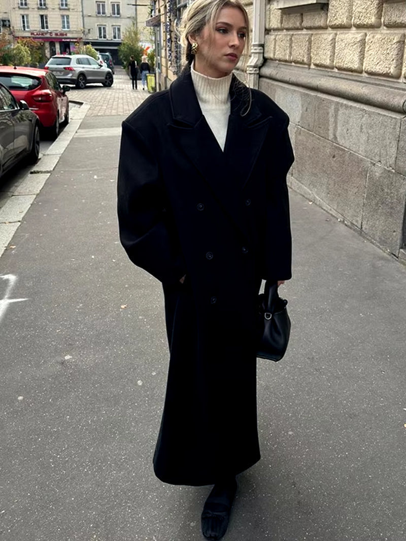 Elegante Damenjacke - Langer Trenchcoat mit Reverskragen