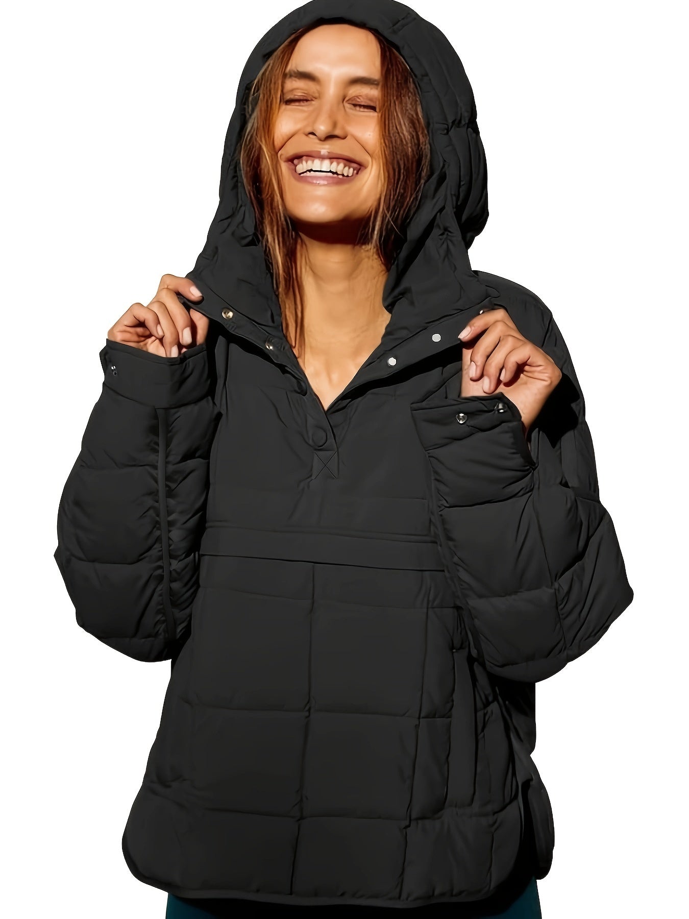 Kapuzenmantel Damen Warm Modern Stylish