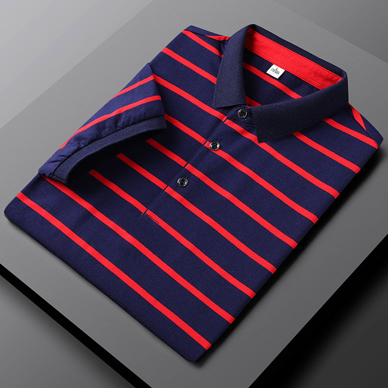 Herren Polohemd Streifen Klassisch