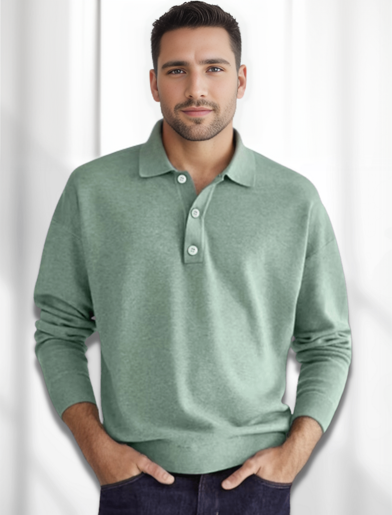 Herren Polohemd Langarm Modern Style