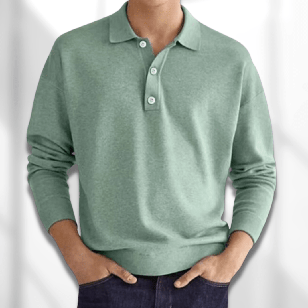 Herren Poloshirt Pullover Langarm Klassisch