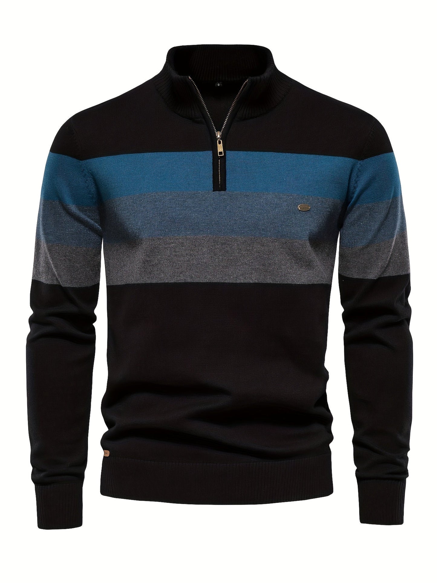Herren Pullover Halbzipper Strick