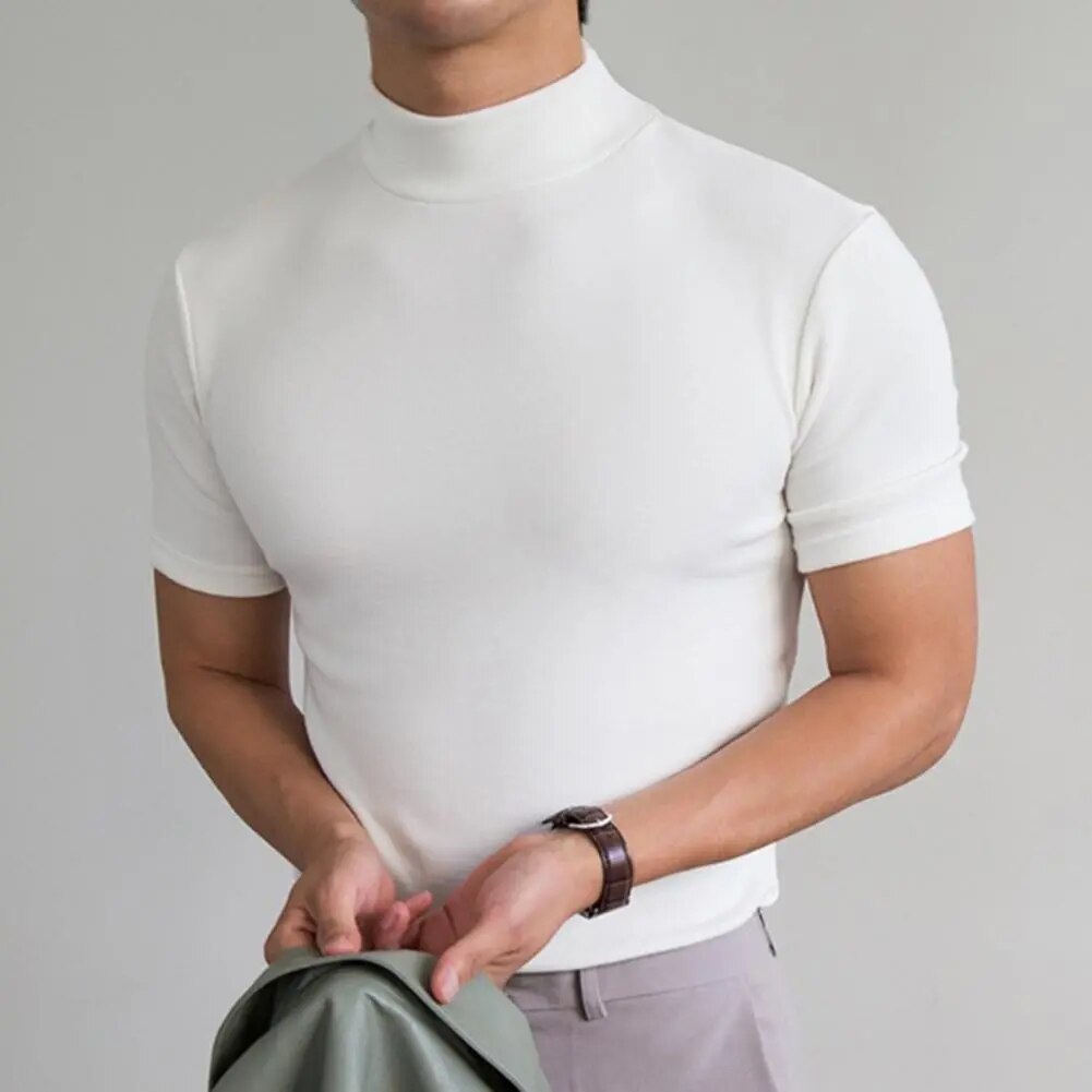 Herren Rollkragen T-Shirt Einfach Elegent
