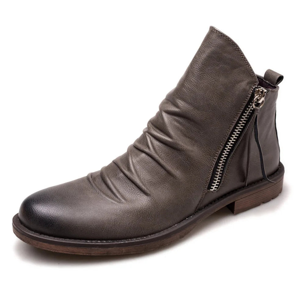 Herren Chelsea Boots Echt Leder Schwarz Elegant