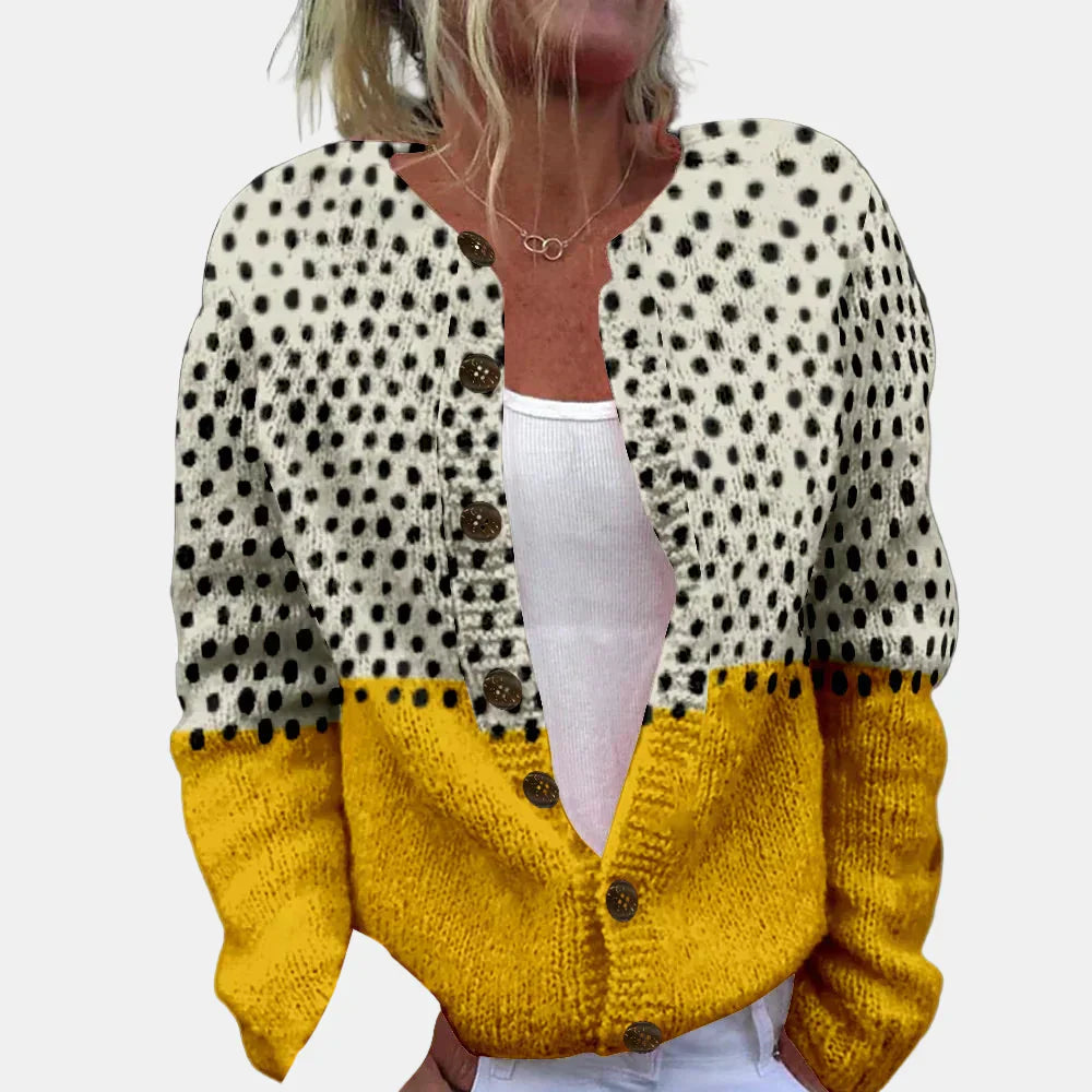 Stylischer Cardigan Gepunktet Damen - IdealeKleiden