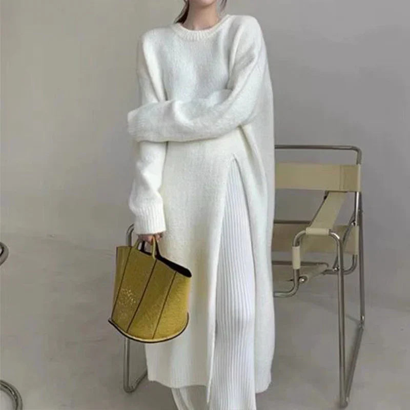 Stylisches Winter Strickkleid Lässig Chic