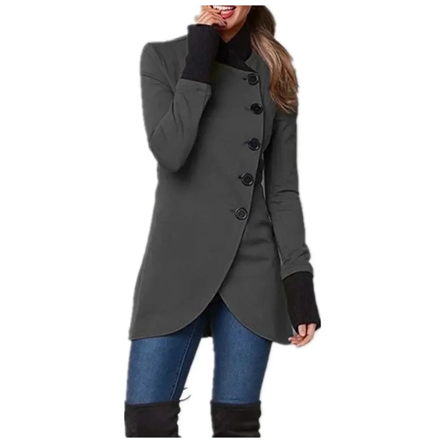 Stylische Damenjacke Mit Knöpfen Modern