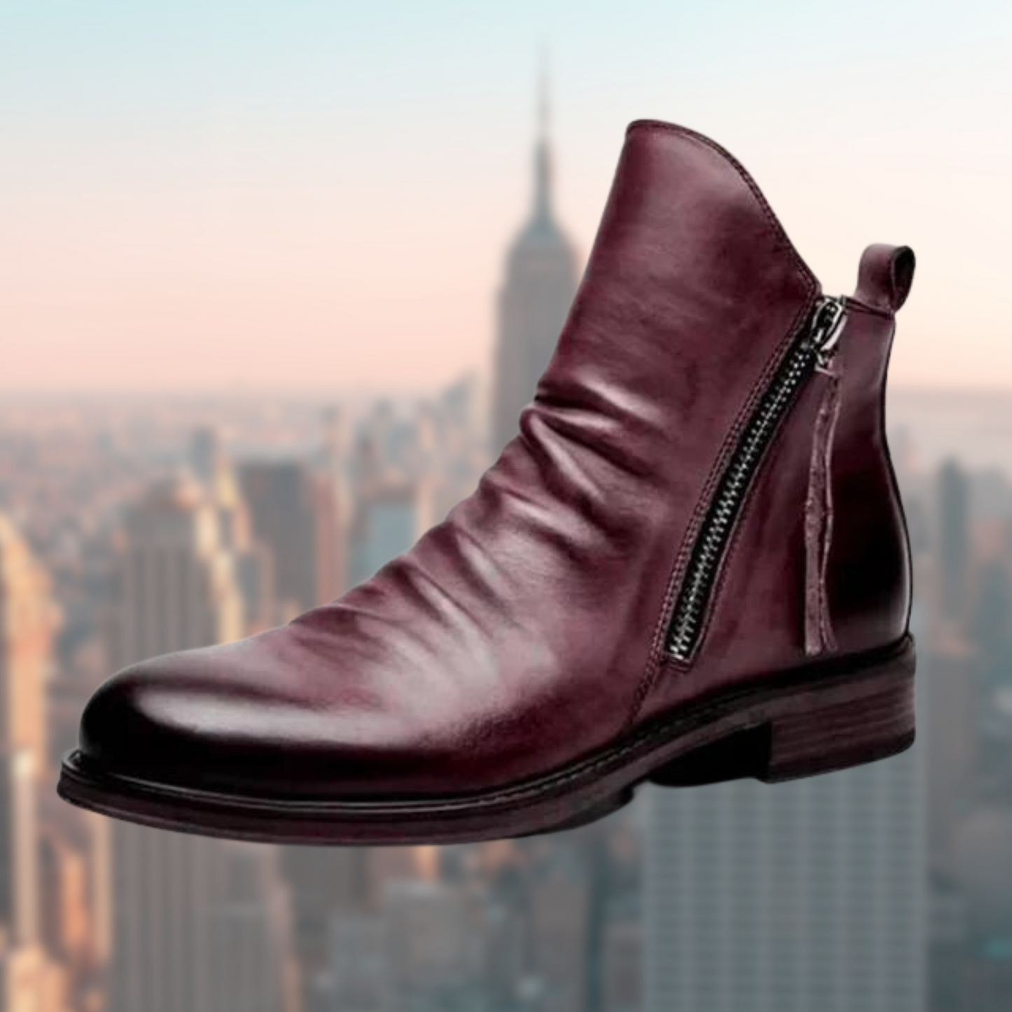 Elegante Lederstiefel Glattes Design