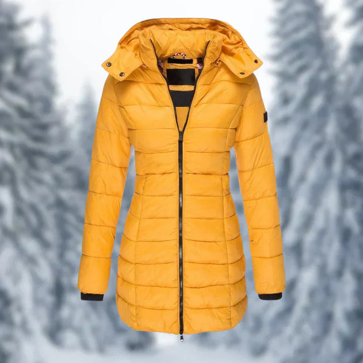 Leichter Damenmantel mit Kapuze Warm Fleece