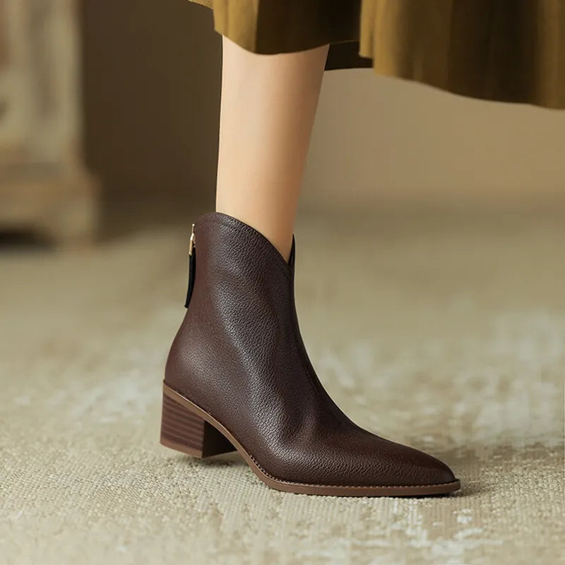 Damen Stiefeletten Spitze Zehe Seitenverschluss
