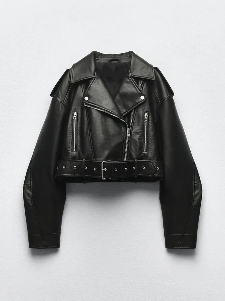 Stylische Lederjacke Retro Design