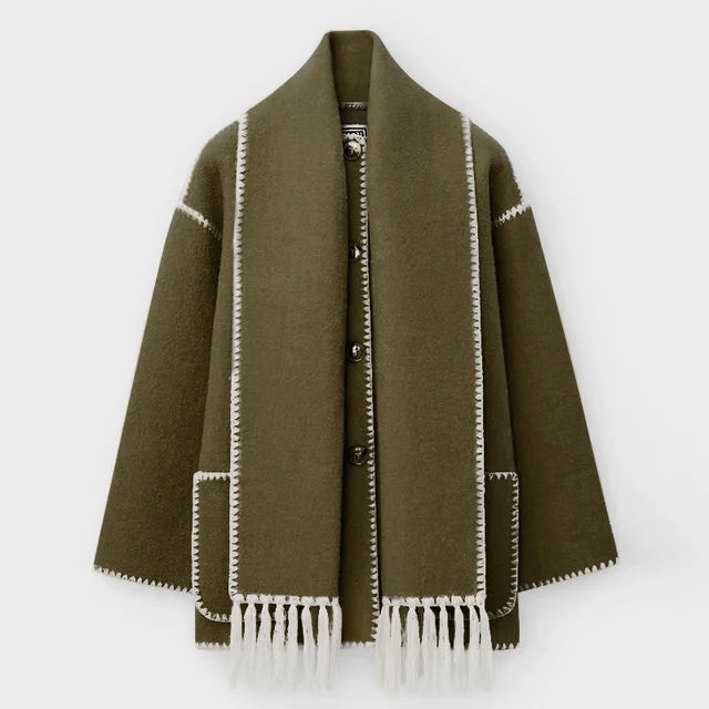 Wintermantel Oversized Wollmantel Schalkragen Damen