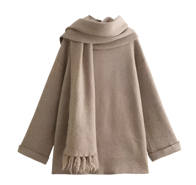 Damen Cardigan Schal Bequem Elegant
