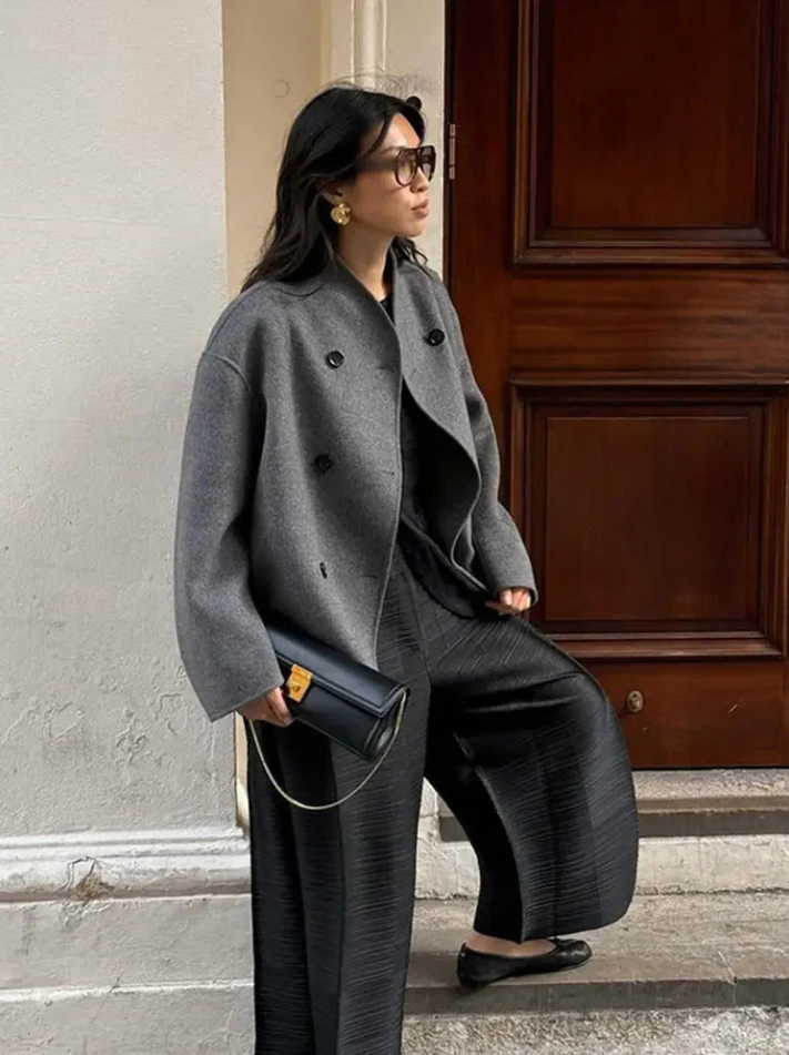 Modische Damenmantel Oversize Stil