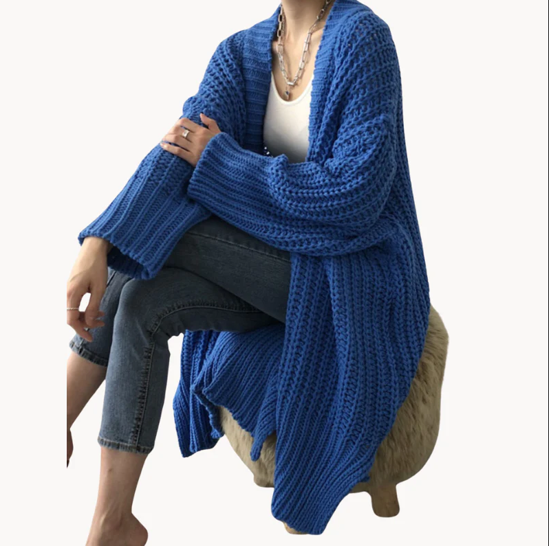 Elegante Damen Strickjacke Lang - IdealeKleiden