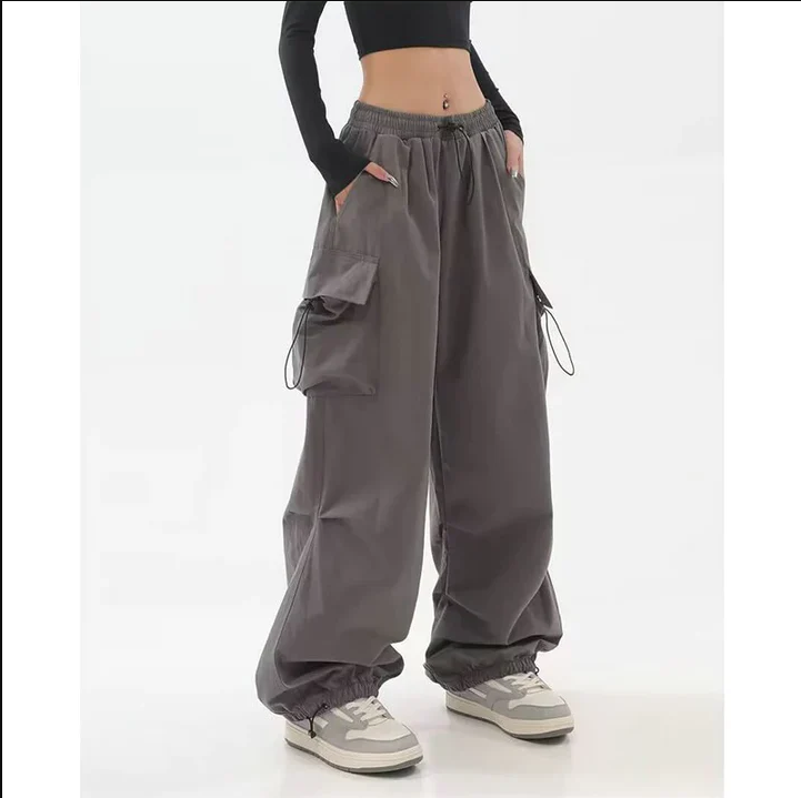 Elegante Damen Cargohosen Rubinrot