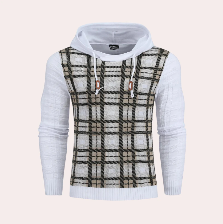 Herren Pullover Karo Kapuzenpullover Sportlich