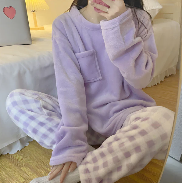 Weiches Fleece Pyjama Set Damen