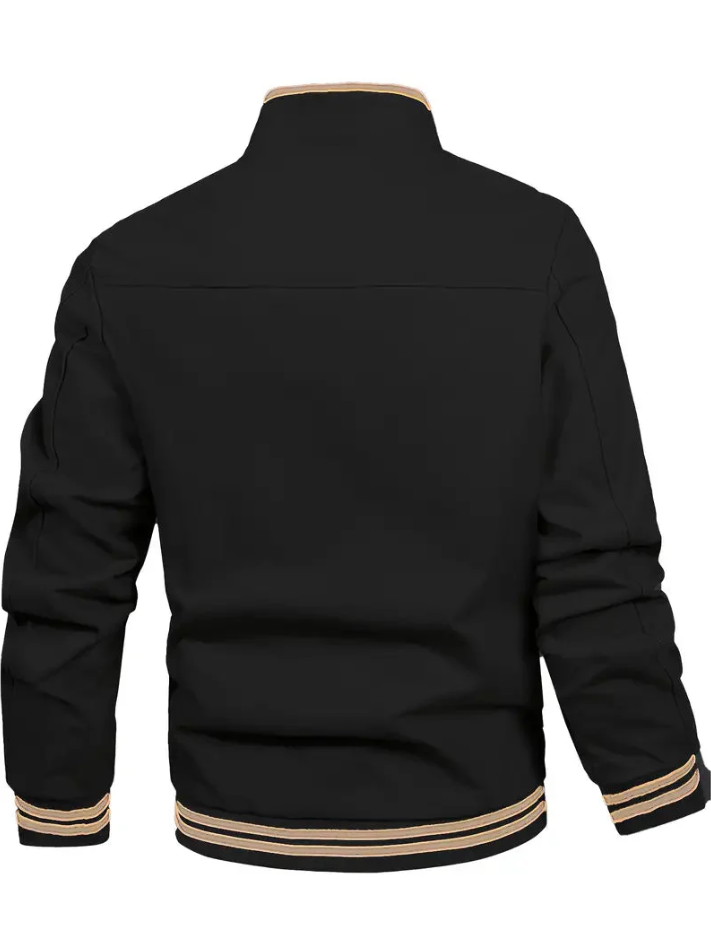 Stylische Herrenjacke Modern Stehkragen Design - IdealeKleiden