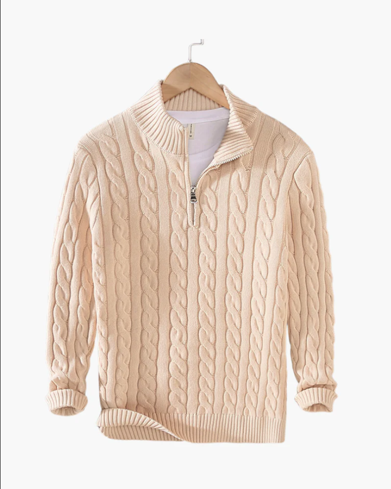 Herren Pullover Strick Modern Halbzipp