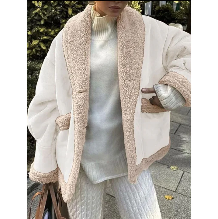 Damen Wintermantel mit Kragen Modern Schwarz
