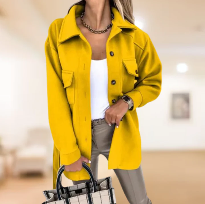 Damen Trenchcoat Winterwarm Elegant
