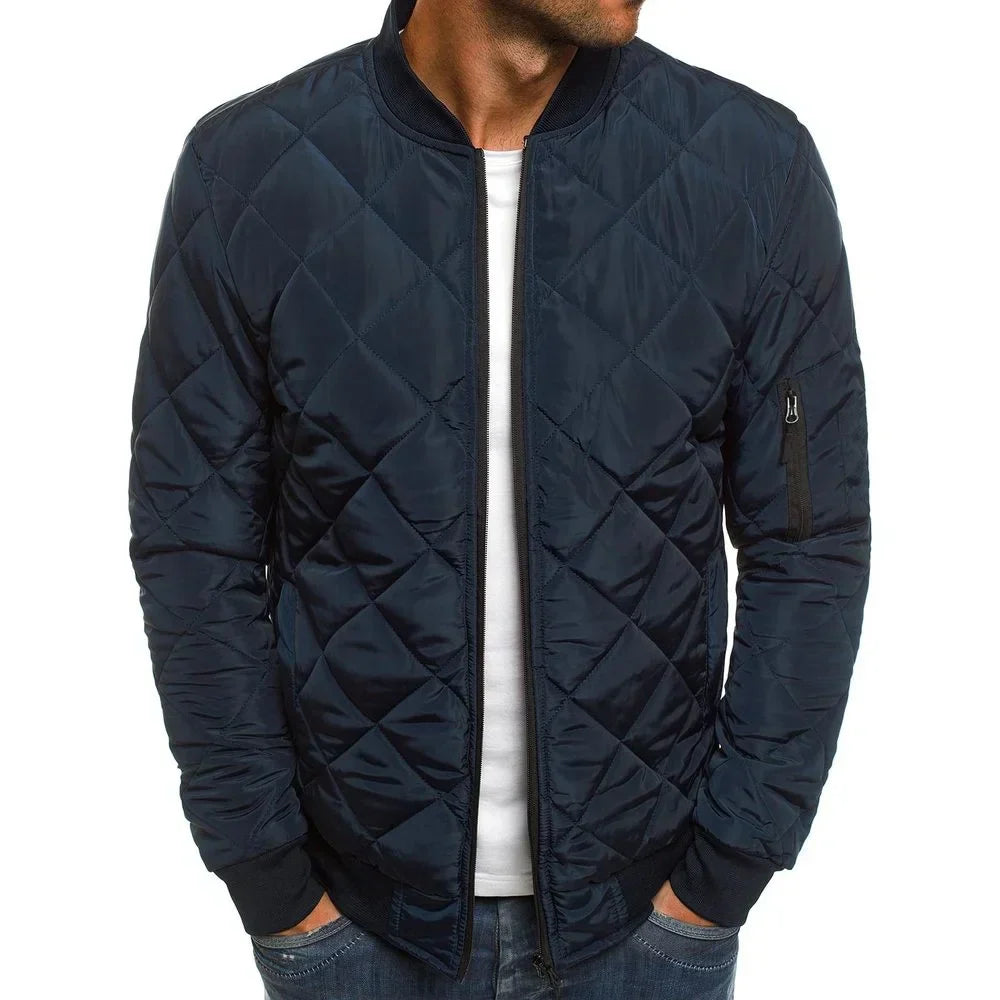 Stylische Baumwolle Jacke Rauten Muster