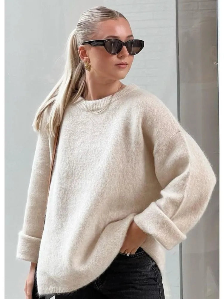 Große Strickpullover Oversized Damen