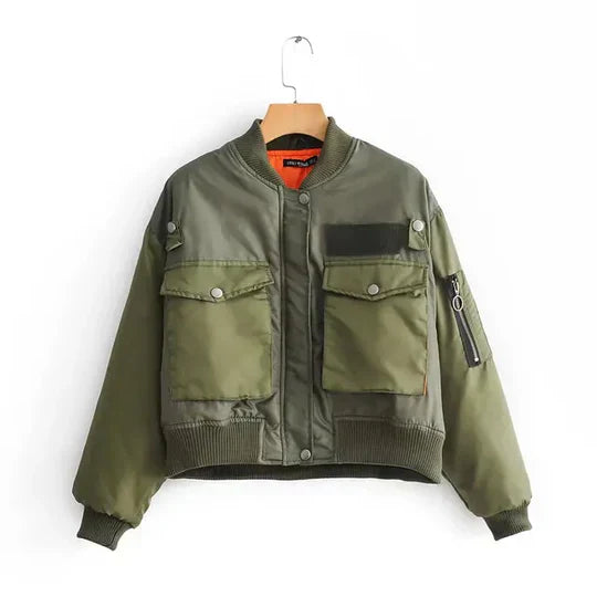 Warme Bomberjacke Damen Winter - IdealeKleiden