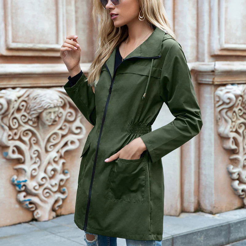 Wasserdichte Outdoorjacke Lange Kapuze Verstellbar