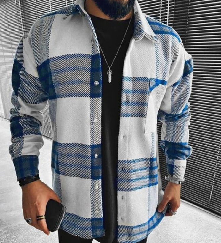Herren Flanellhemd Langarm Warm
