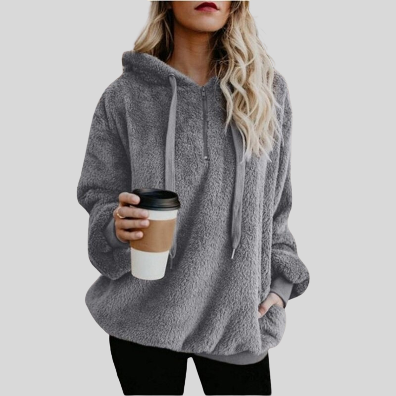 Weiche Fleece-Hoodie Übergröße Bequem Langarm
