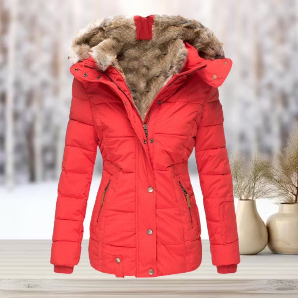 Damen Winterjacke Puffer Elegant Schwarz