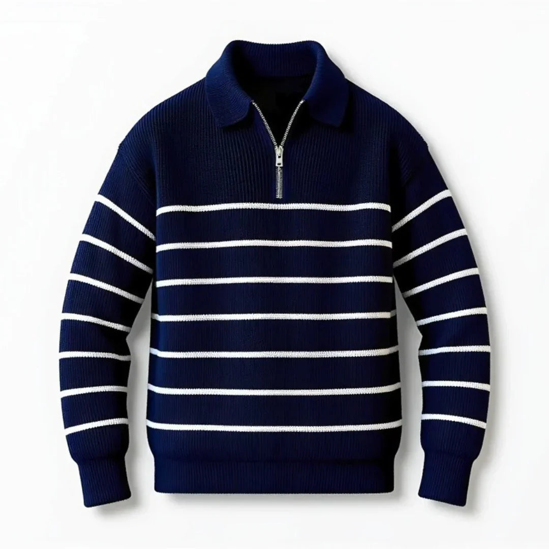 Herren Strickpullover Warm Gestreift - IdealeKleiden