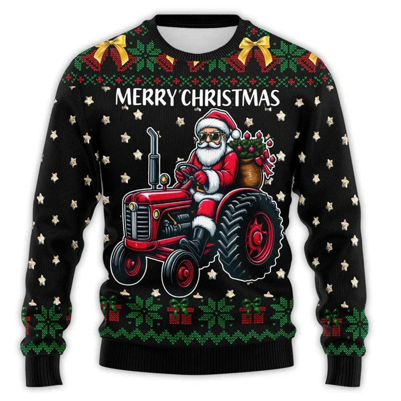Weihnachtspullover Traktor Design - Bequemer Herren Pullover