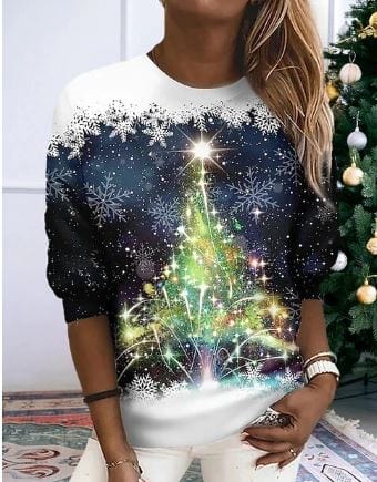 Weihnachts-Pullover Glitzer Effekt