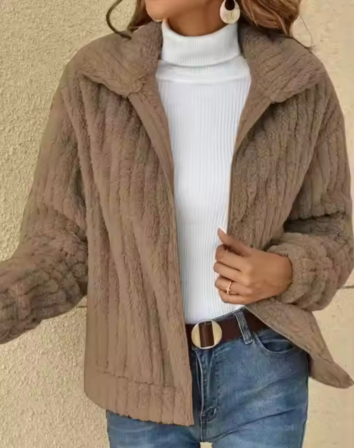 Damen Winterjacke Strukturiert Elegante Form