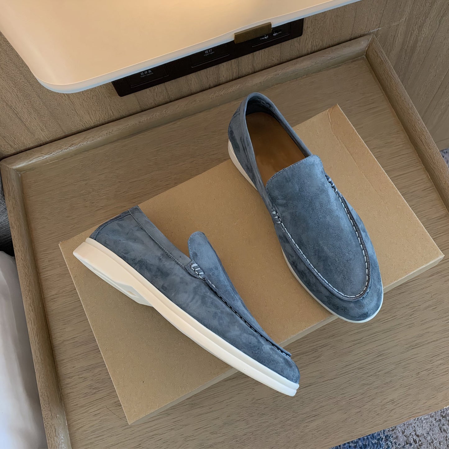 Bequeme HerrenLoafer Wildleder Gummisohle
