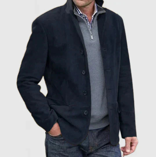 Herren Lederjacke Vintage Stil Einreihig