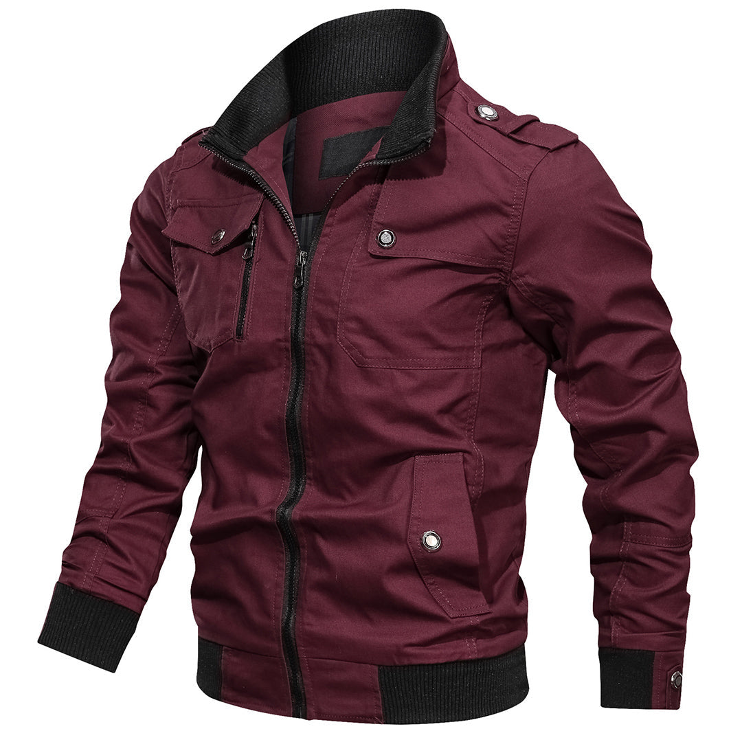 Bomberjacke Herren Modern mit Rippkragen und Taschen