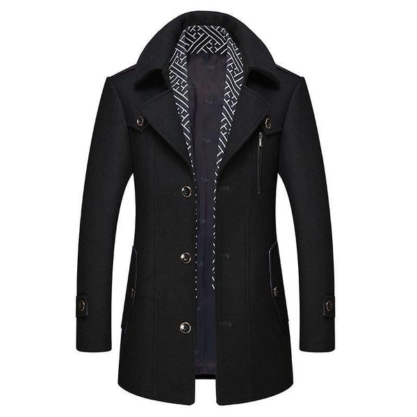 Herren Wintermantel Elegant Klassisch Woll
