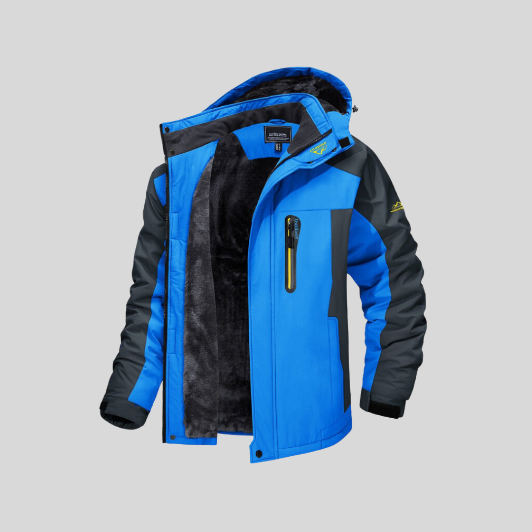 Winterjacke Herren Kapuze Fleece Isoliert