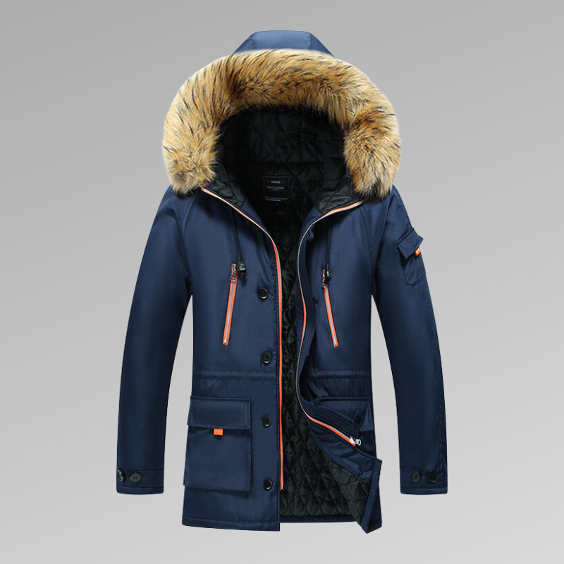 Herren Winterparka Warm Isoliert mit Fellkapuze
