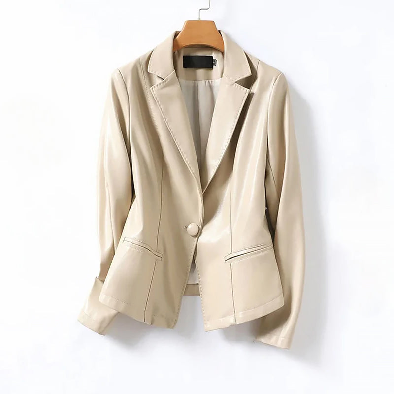 Eleganter Lederblazer Damen Jacke