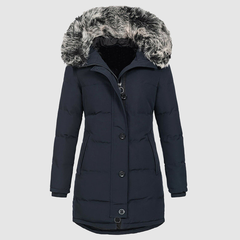 Stylische Winterjacke Slim Fit mit Kunstfellkapuze