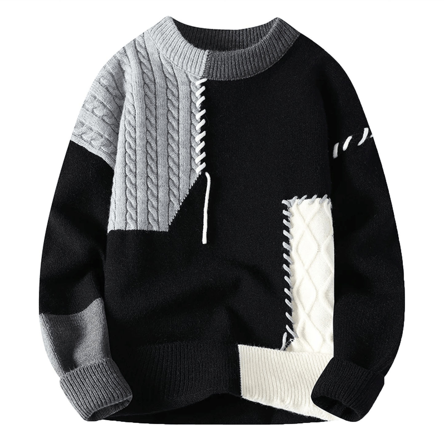 Moderner Herren Pullover mit Stylish Patch-Aufdruck